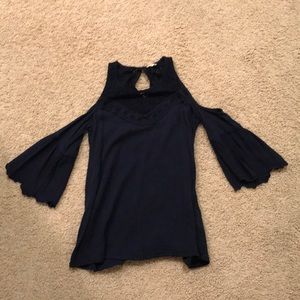 A cold shoulder blouse